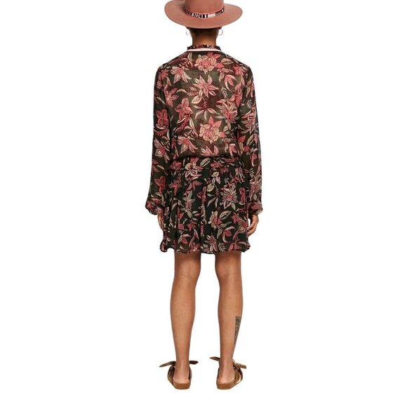 Scotch & Soda Bamboo Beach Floral Print Dress in XSmall Womens Long Sleeve - Picture 12 of 14
